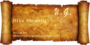 Uitz Gergely névjegykártya